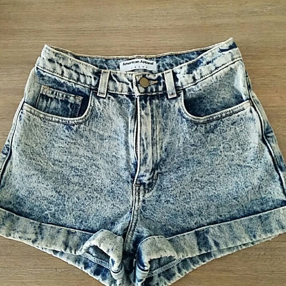 American apparel jean shorts high wasited